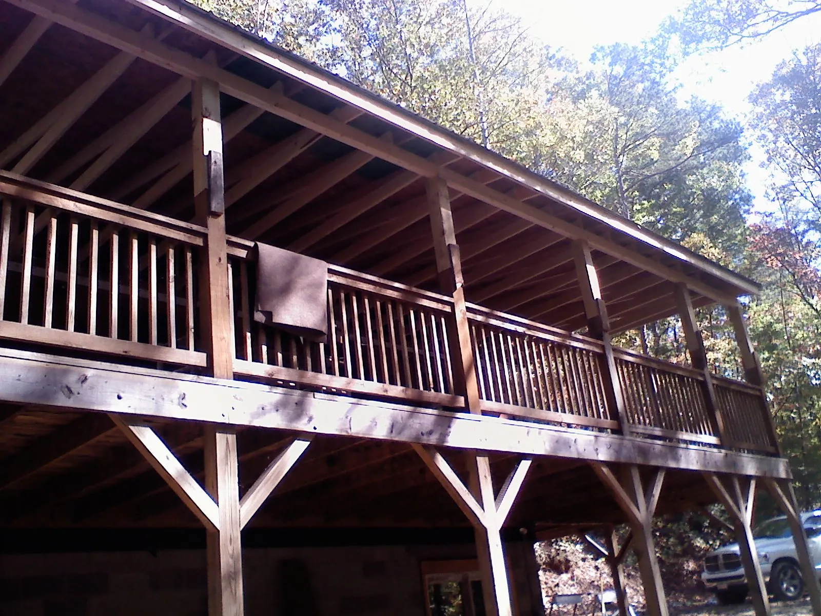 Timber framing under a new elevated porch and deck — Roof Leak Repair in Mays Landing by Roofing Brothers